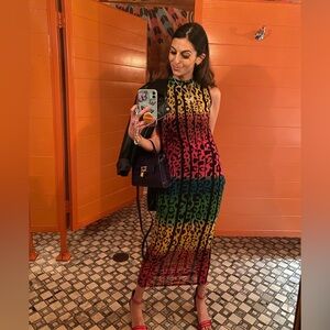 ***BRAND NEW** Dolls Kill Lisa Frank Inspired Rainbow Maxi Dress